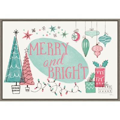 Retro Christmas I Bright by Janelle Penner Framed Canvas Wall Art