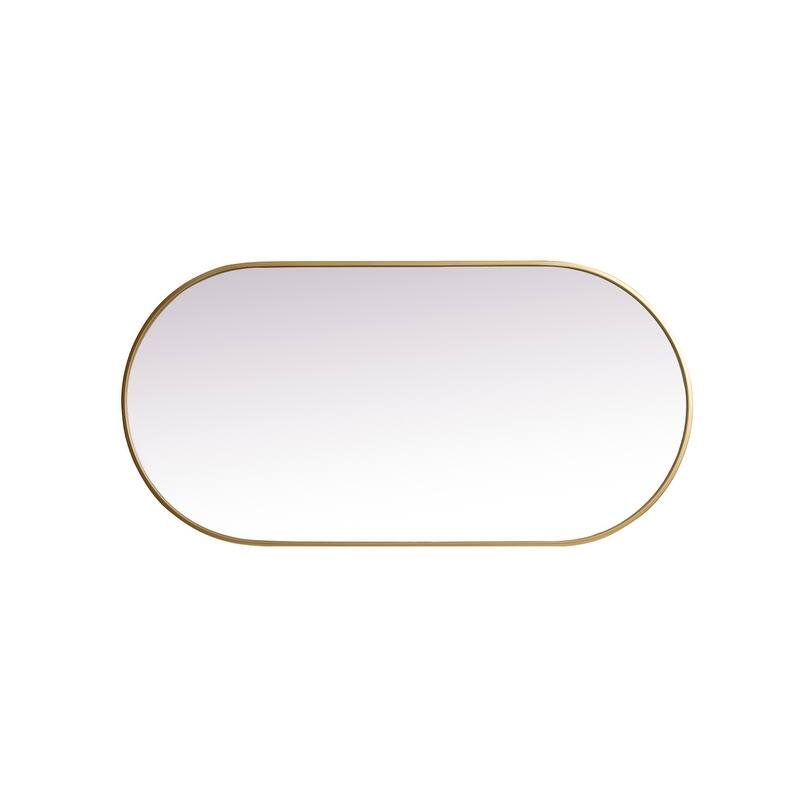 Indigo Home Metal Frame Oval Mirror 24x48 Inch