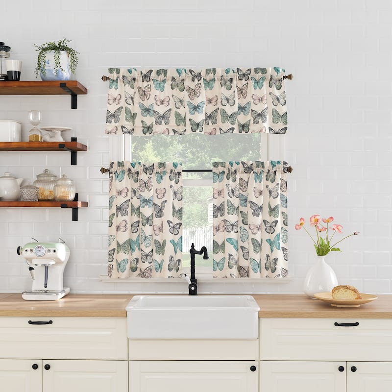 No. 918 Magdalena Crushed Voile Sheer Rod Pocket Kitchen Curtain Valance - 56" x 14" - 56" x 14"