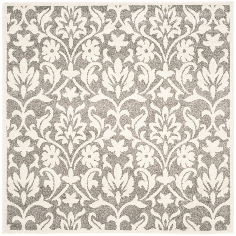 SAFAVIEH Amherst Velizara Modern Rug - 7' Square - Dark Grey/Beige