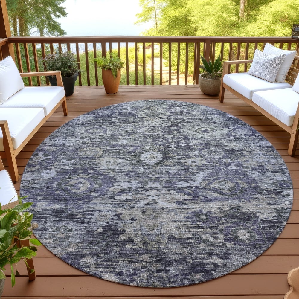 Machine Washable Indoor/ Outdoor Vintage Traditional Chantille Rug