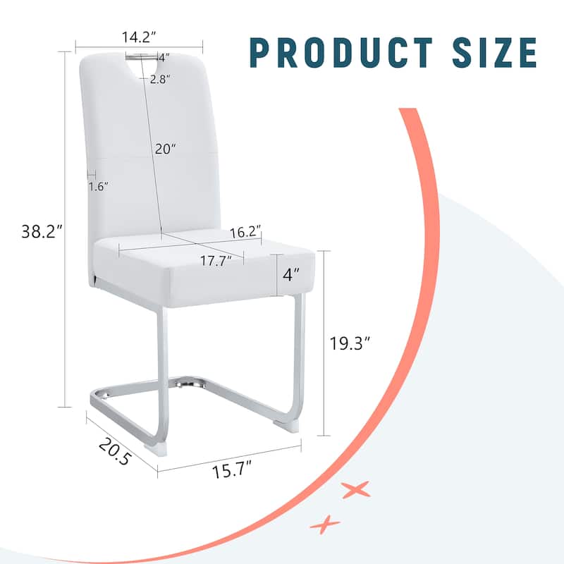 Elegant Dining Chair Side Chair Lounge Chair Leather Chair White Meeting Room Chair Upholstered Reception Chair