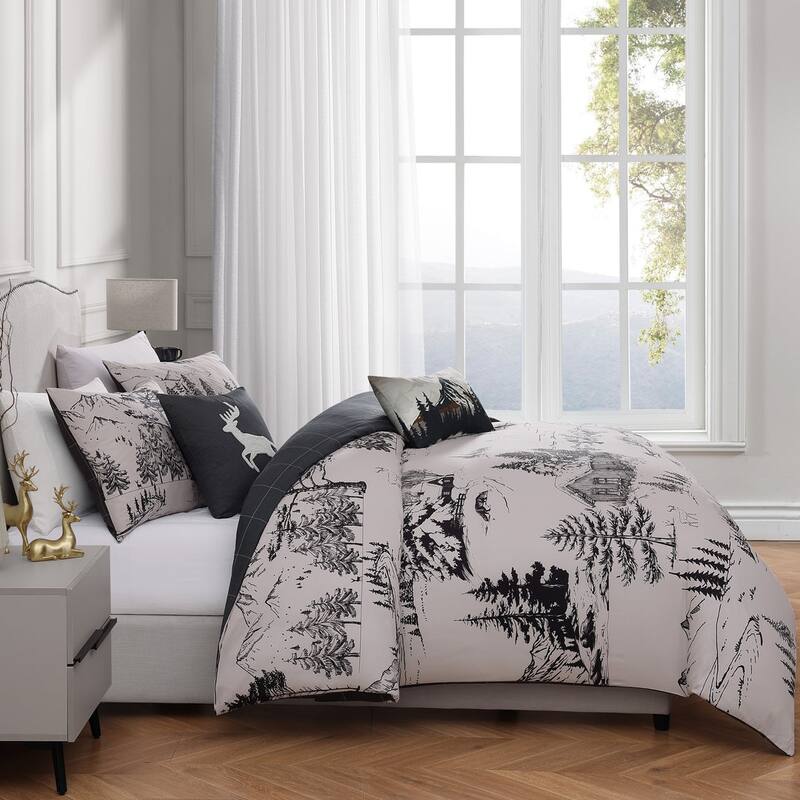 Bebejan Rocky Mountains 100% Cotton Sateen 5 Piece Reversible Comforter Set