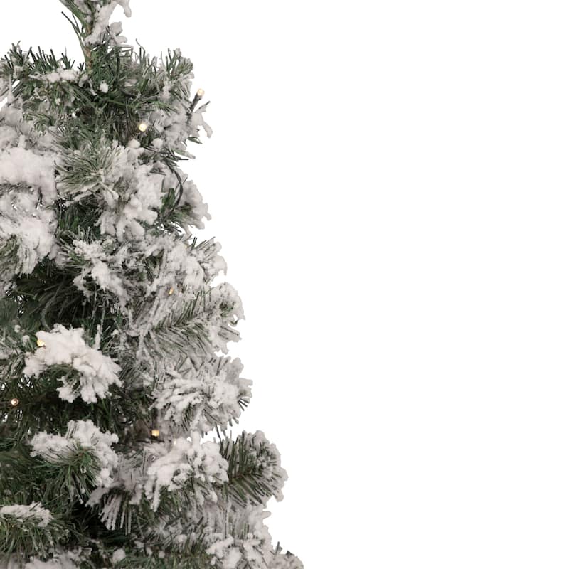 2' Pre-Lit Medium Flocked Bristol Pine Artificial Christmas Tree - Warm Clear LED Lights