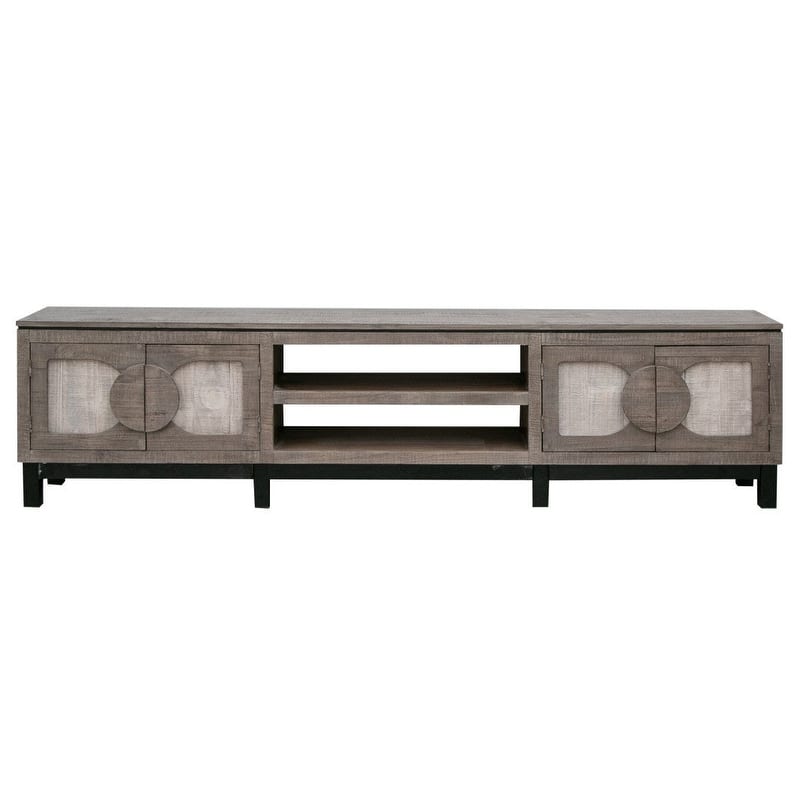 Malta 4 doors and Shelves TV Stand - 92.50" - Gray Finish