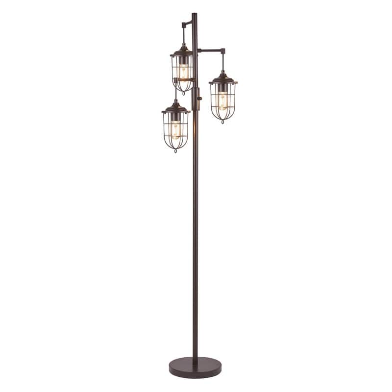 KAWOTI 67.75 inch 3-Light Farmhouse Floor Lamp (Bronze) - Bronze