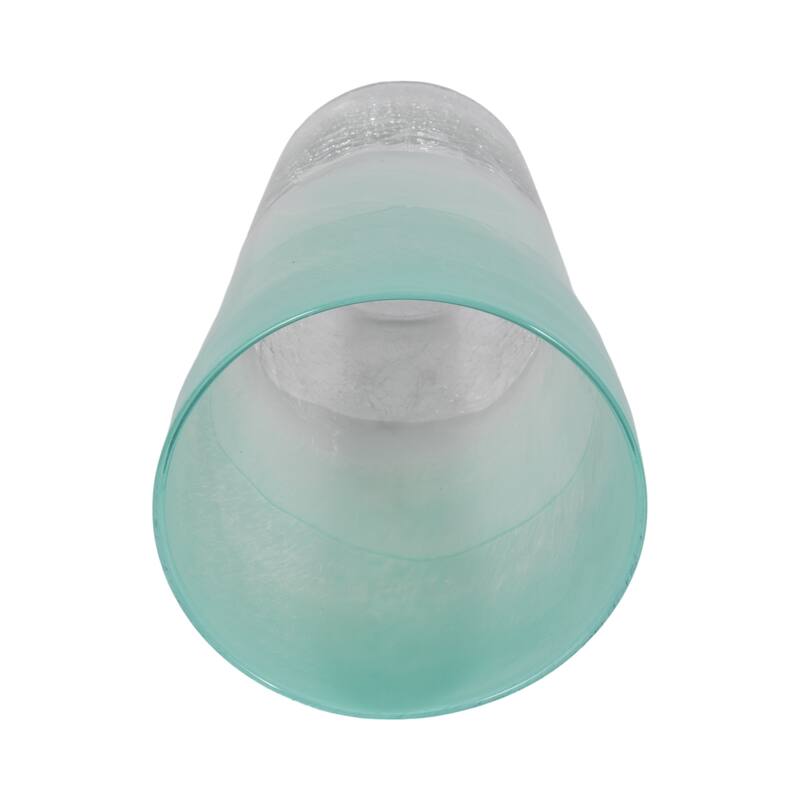 Sagebrook Home Fluted Glass Vase, Aqua Haze