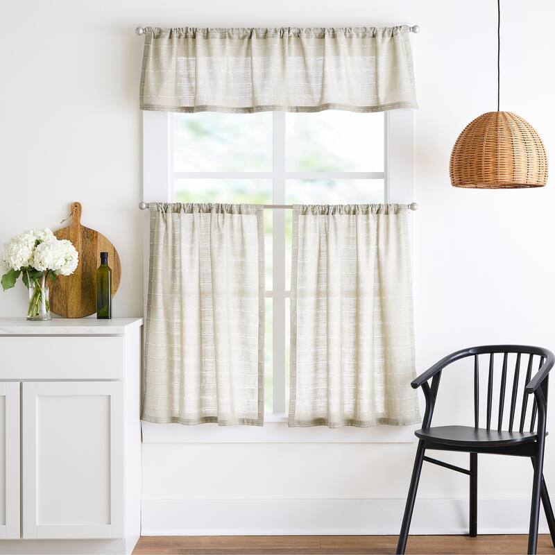 Martha Stewart Ava 3-piece Valance and Tier Set - Sage