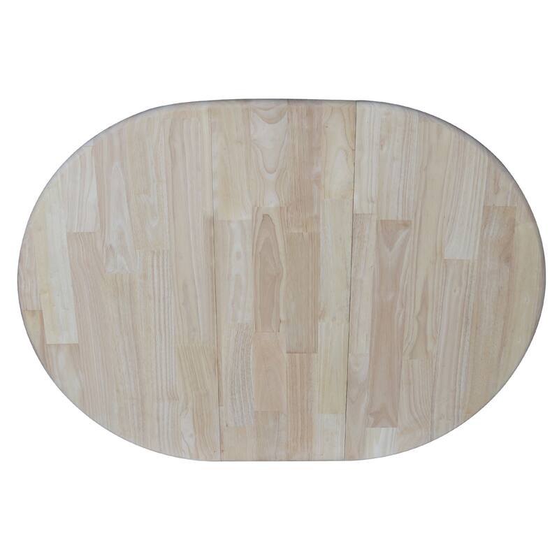 36" Round Pedestal Table With 12" Leaf - Unfinished