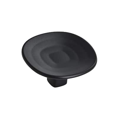 Concentric 1-9/16 in (40 mm) Diameter Matte Black Cabinet Knob - 1.563