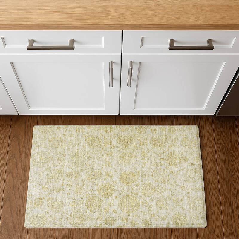 Premium Washable Super Soft Traditional Kashan Mayfield Rug - 1'8" x 2'6" - Gold