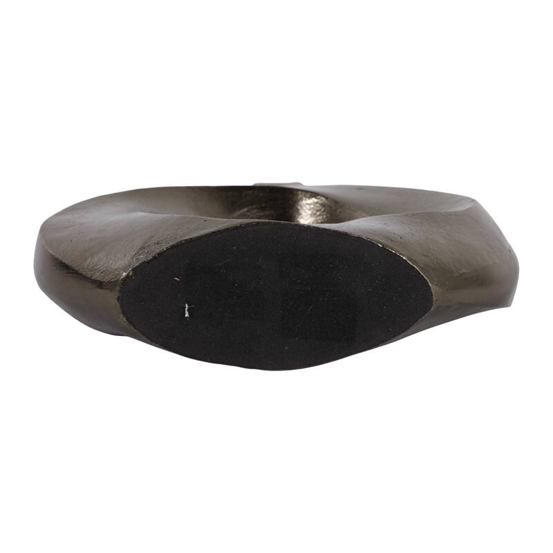 Artistic Metal Swirl Vase with Cut Out Center - Sculptural Flower Vase