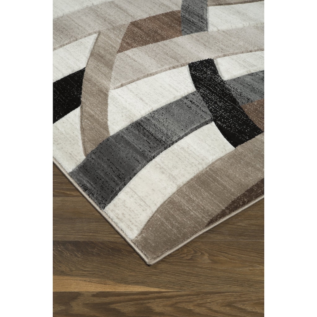 Jacinth 5' x 7' Modern Cream/Gray Rug - 5' x 7'