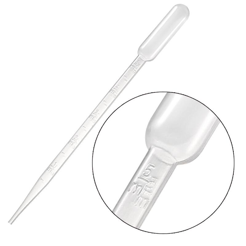 20 Pcs 5ml Disposable Pasteur Pipettes Liquid Drop Droppers Graduated 205mm Long - Clear White