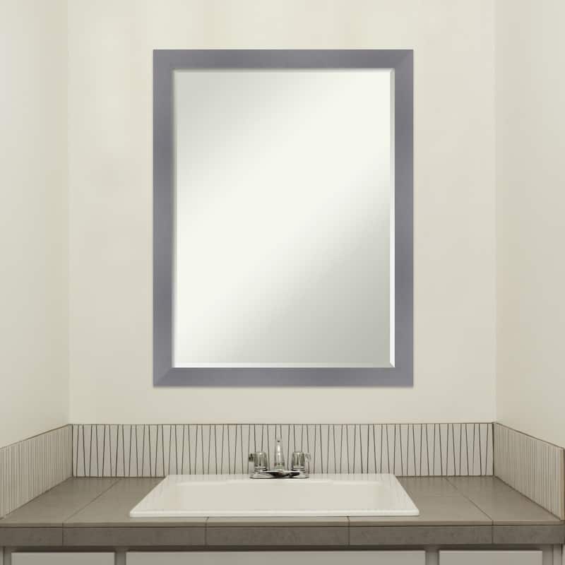 Edwin Half-Inch-Bevel Wood Framed Bathroom Vanity Wall Mirror - Glass Size 18x24