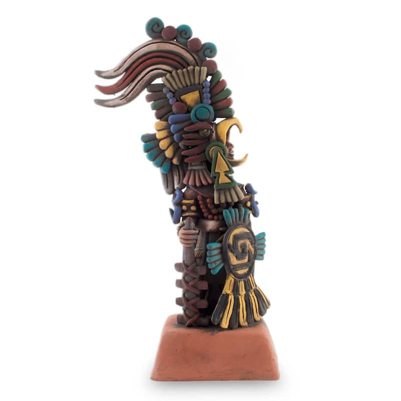 Handmade Eagle Warrior (medium) Ceramic sculpture (Mexico) - 40 x 24 x 22