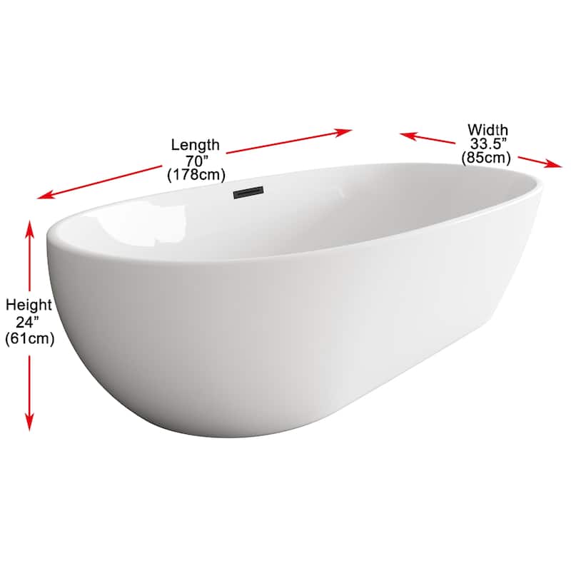 Adler Soaking Bathtub in Glossy White