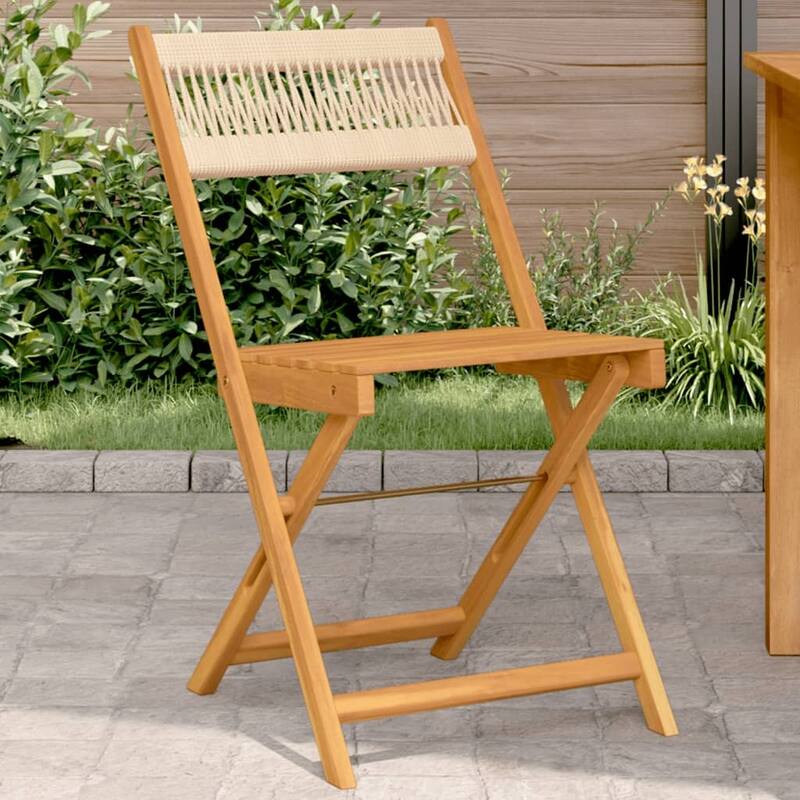 vidaXL Bistro Chair Set of 2 Beige - 20.7 x 16.5 x 31.5