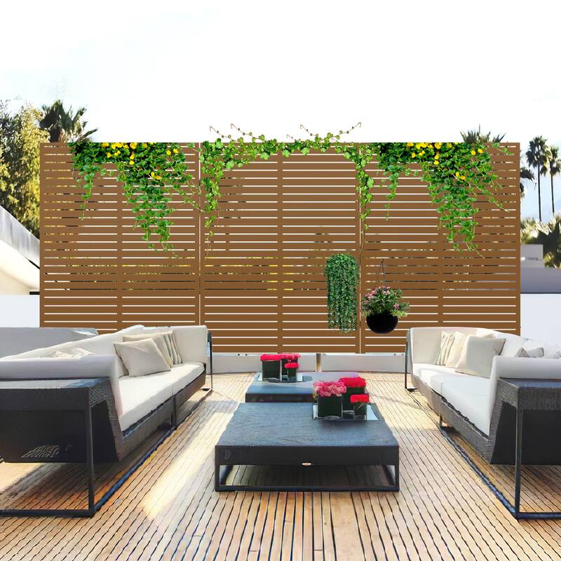 Louvered Metal Privacy Screen Panel Free Standing - 72*47