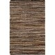 preview thumbnail 4 of 2, Hand Woven Balbach Leather/Cotton Area Rug - 5' x 7'6"
