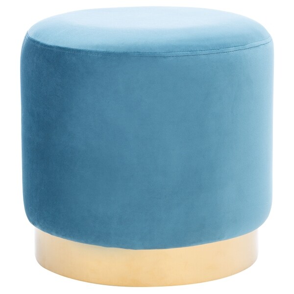 SAFAVIEH Azai Velvet Round Ottoman. Opens flyout.