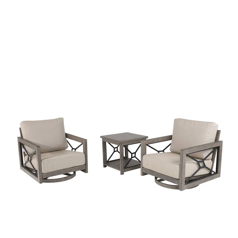 Outdoor Club Swivel Chair with Sunbrella Cushion