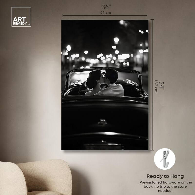 Kiss Me in the Moonlight II Canvas by Art Remedy, Gallery Wrapped