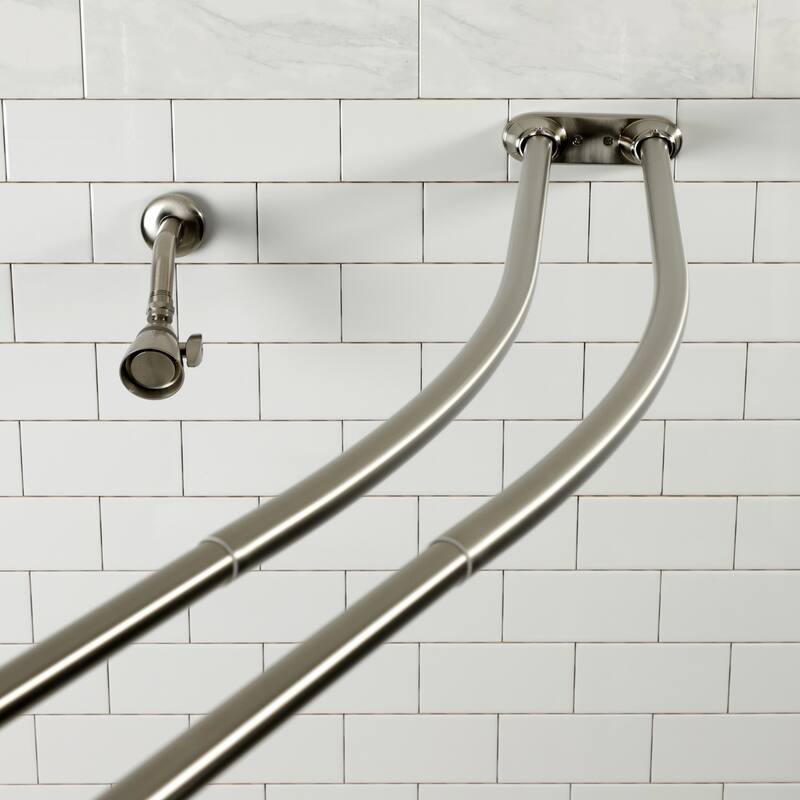 Edenscape Adjustable 60-72 in. Double Curved Stainless Steel Shower Curtain Rod