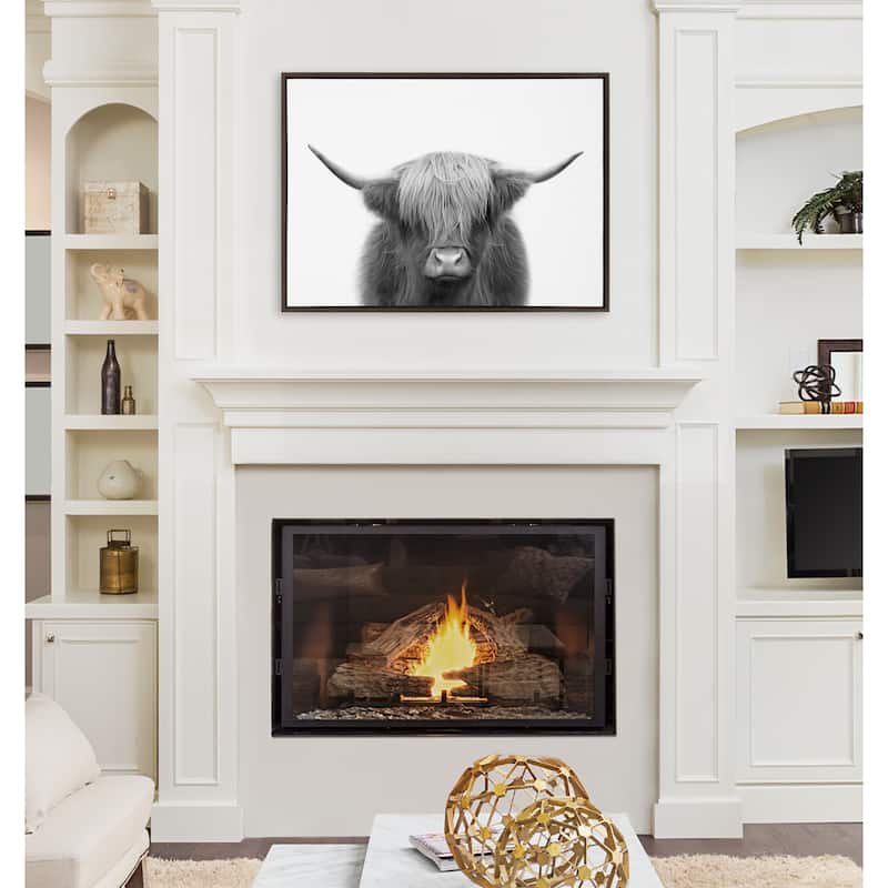 Kate and Laurel Sylvie Cow Framed Canvas by The Creative Bunch Studio