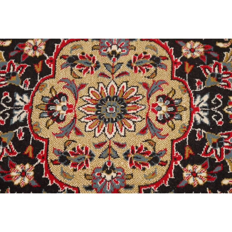 Medallion / Floral Red Kashan Turkish Area Rug Machine Made Carpet - 9'9" x 12'11"