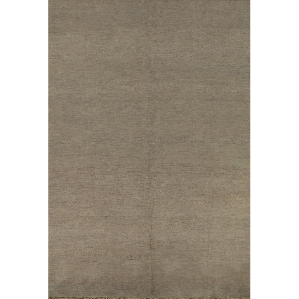 Beige & Gray Gabbeh Oriental Area Rug Handmade Wool Carpet - 5'5" x 7'11"