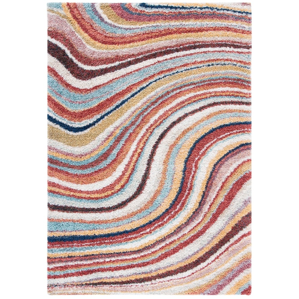 SAFAVIEH Calista Shag Dieta Abstract 1-inch Thick Rug