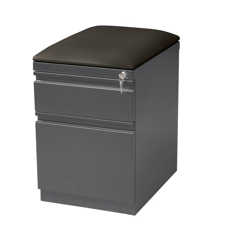 Hirsh 20" D Mobile Pedestal Box File Cabinet with Seat Cushion,White