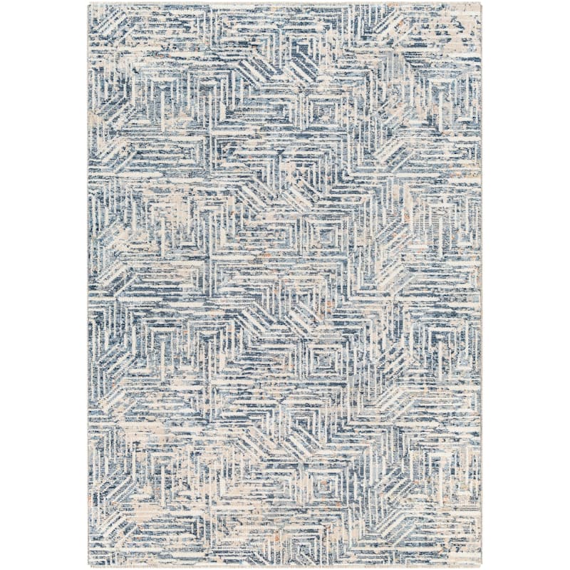 Livabliss Funda Modern Abstract Area Rug - Navy - 8' 10" x 13'