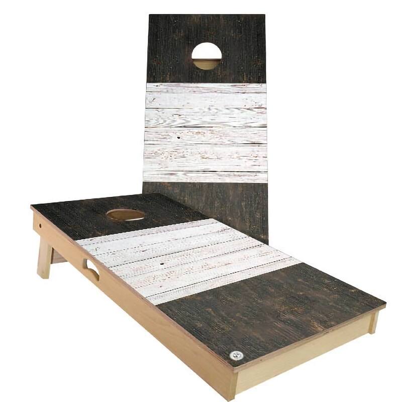 France Flag Rustic Outdoor Cornhole Board Set - Backyard 2x4 - Include Carrying Case