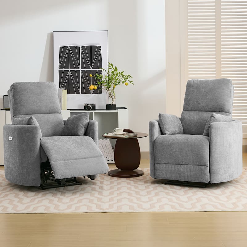 Chenille Power Recliner, 3-position Reclining Chair