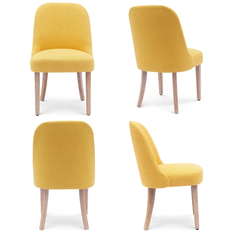 Boucle Polyester Upholstered Side Chair - Water/ Stain Resistant (Set of 4)