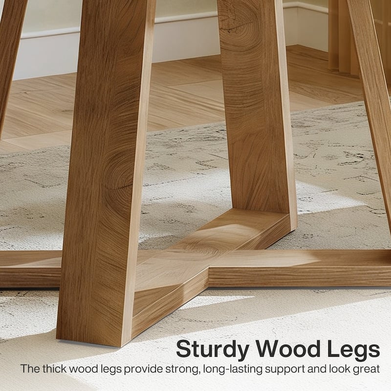 47 Inch Modern Dining Table for 4 People, White and Brown