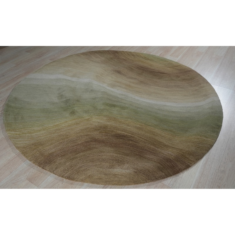 Gold Contemporary Abstract Desertland Area Rug - Elegant and Timeless Design