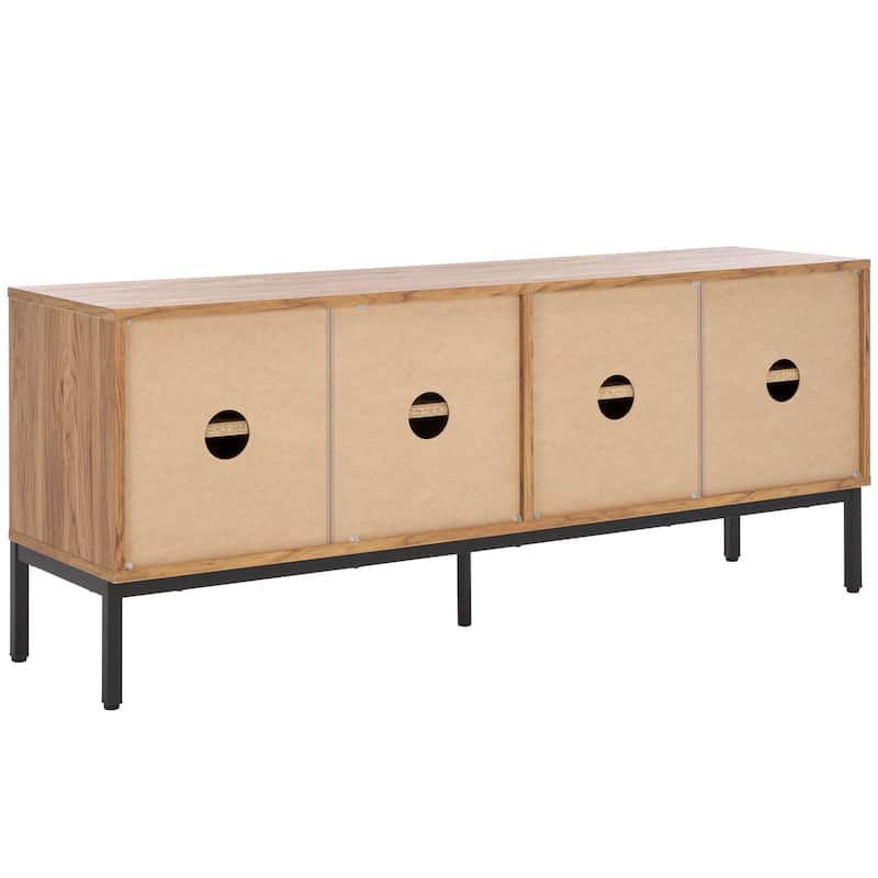 SAFAVIEH Deandra 4-Door Entertainment Media Stand (Fits Up To 65" Flatscreen TV) - 60.8 In. x 17.7 In. x 24.6 In. - 61Wx18Dx25H