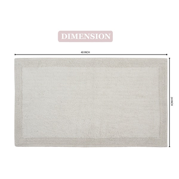 dimension image slide 40 of 50, Home Weavers Luxury Collection 100% Cotton Reversible Bathroom Washable Rug Soft and Absorbent bath Rug Non Slip