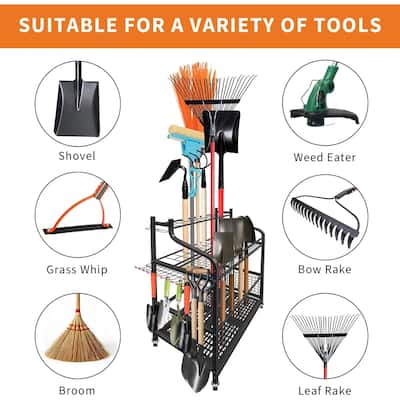 Yard Tool Organizer, Heavy Duty Garden Tool Organizer for Garage