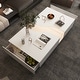 preview thumbnail 4 of 18, Storage Masterpiece Contemporary White Coffee Table Colorful LED Edge - 55.1"W