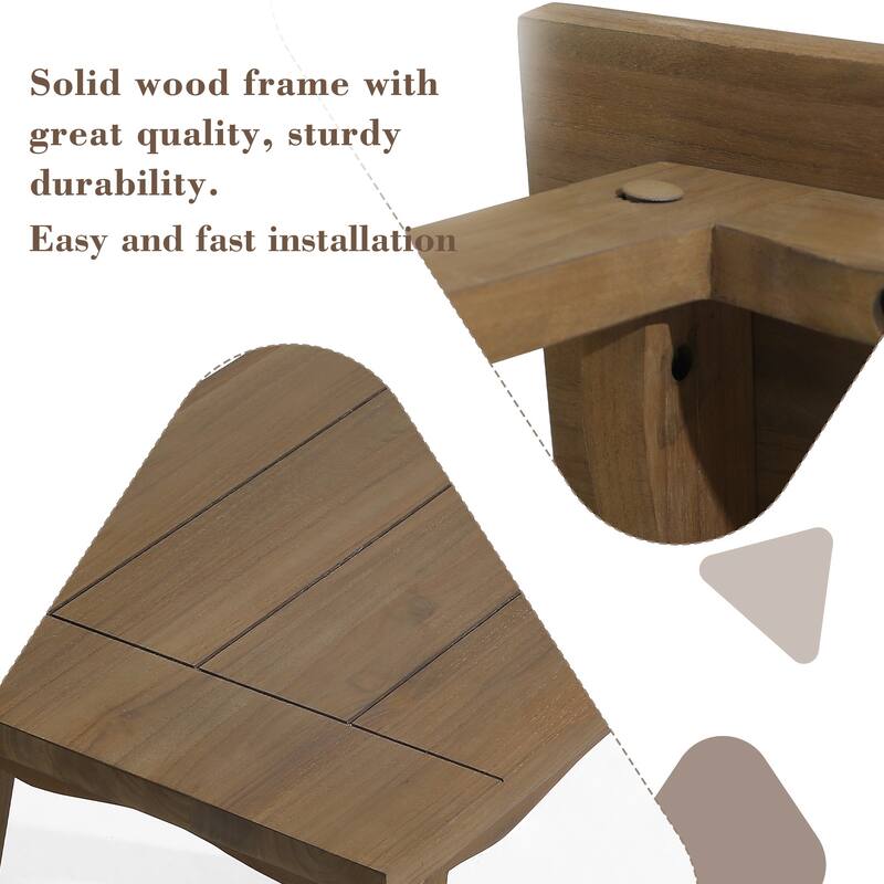 Sectional Wood Furniture 2 Seat Armless Patio Sofa
