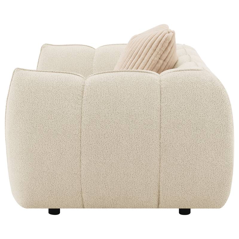 Winchester Boucle Upholstered Chair And A Half Sand Pebble
