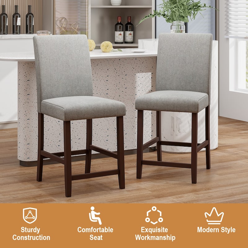 Gymax Set of 4 Bar Stools 24'' Counter Height Pub Kitchen Chairs w/
