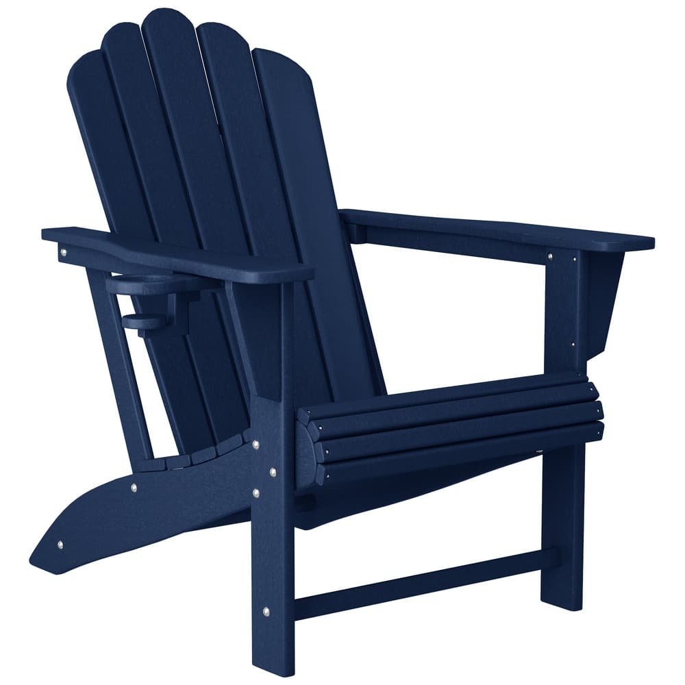 Aderson Outdoor Patio Commercial-Residential Adirondack Chair with Swivel Cupholder