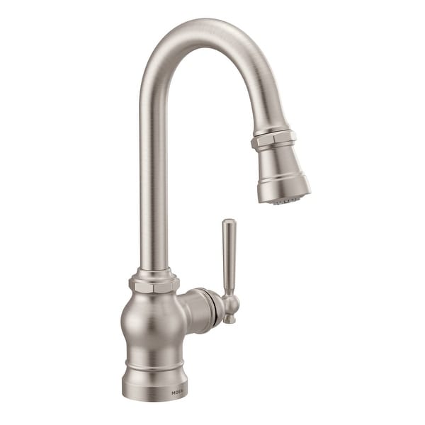 Moen S52003 Paterson 1.5 GPM Single Hole Pull Down Bar Faucet with Duralast Cartridge and Reflex, PowerClean, and Duralock
