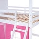 preview thumbnail 35 of 36, Full Size Bunk Wood House Bed with Elegant Windows, Sills and Tent