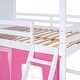 preview thumbnail 35 of 36, Playhouse Design Impression & Beautiful Full Size Bunk Wood House Bed with Elegant Windows, Sills and Tent